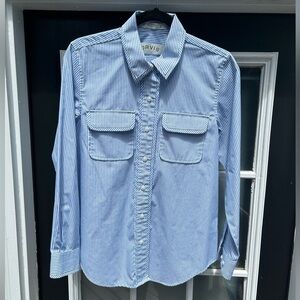 ORVIS Blue & white striped blouse. Size:S